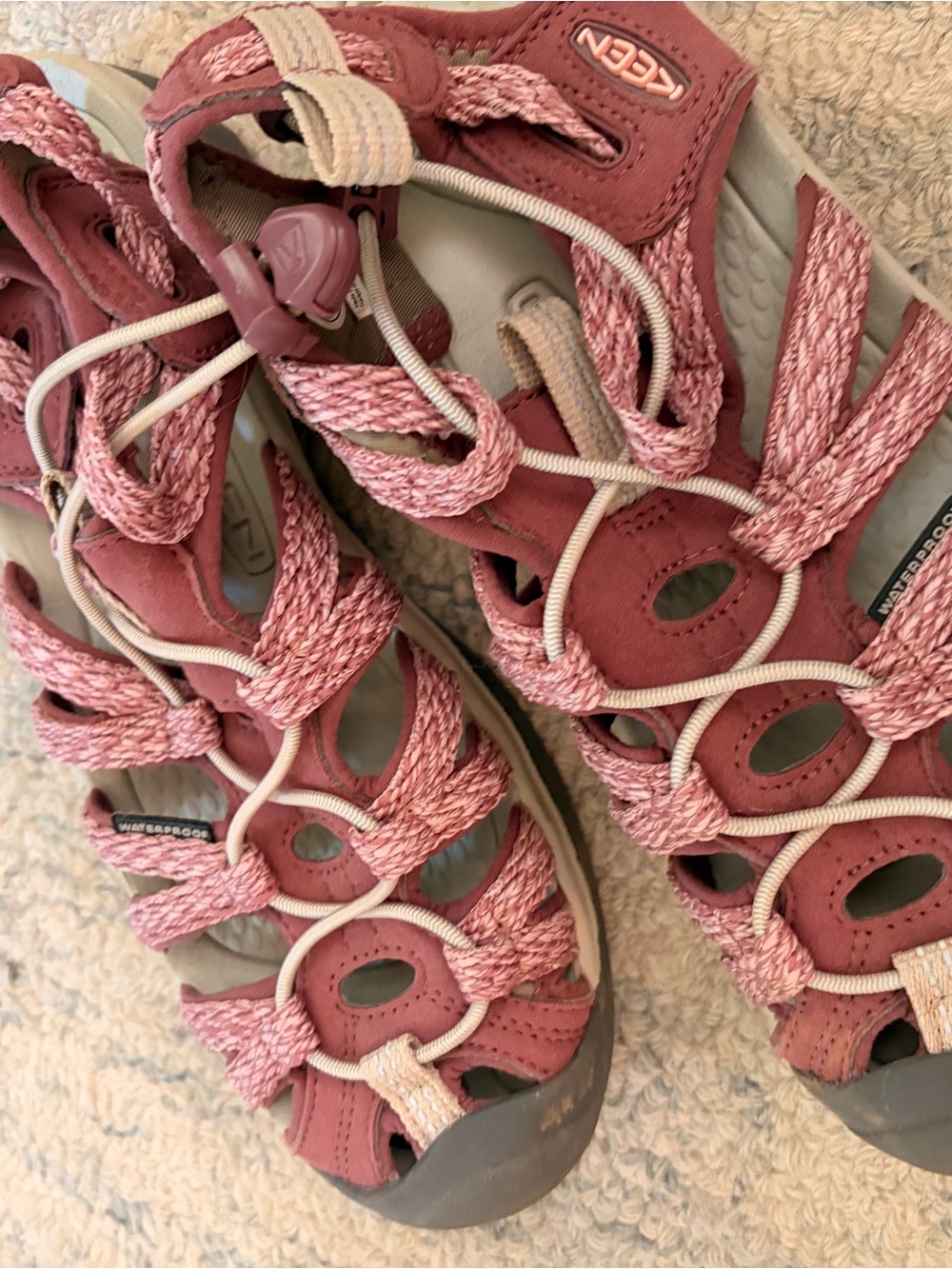 KEEN Pink Braided-Strap Outdoor Sandals